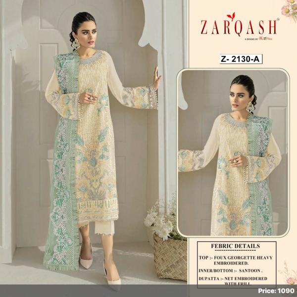 Zarqash Mehak Z 2130 Embroidery Designer Pakistani Salwar Kameez